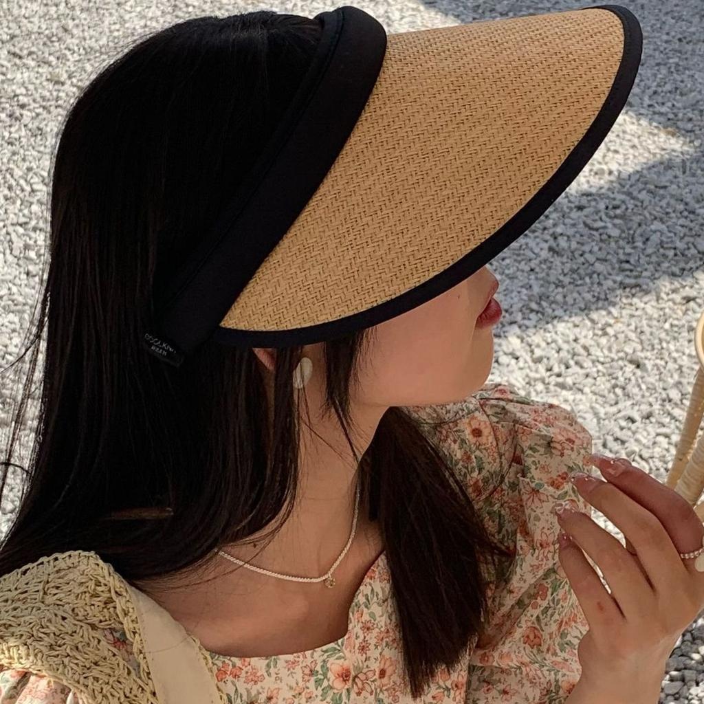 Outdoor Sun Protection Hat Sun Hat Summer Sky Straw Hat Anti-uv Headband Sun Hat Cycling Empty Top Hat for Women