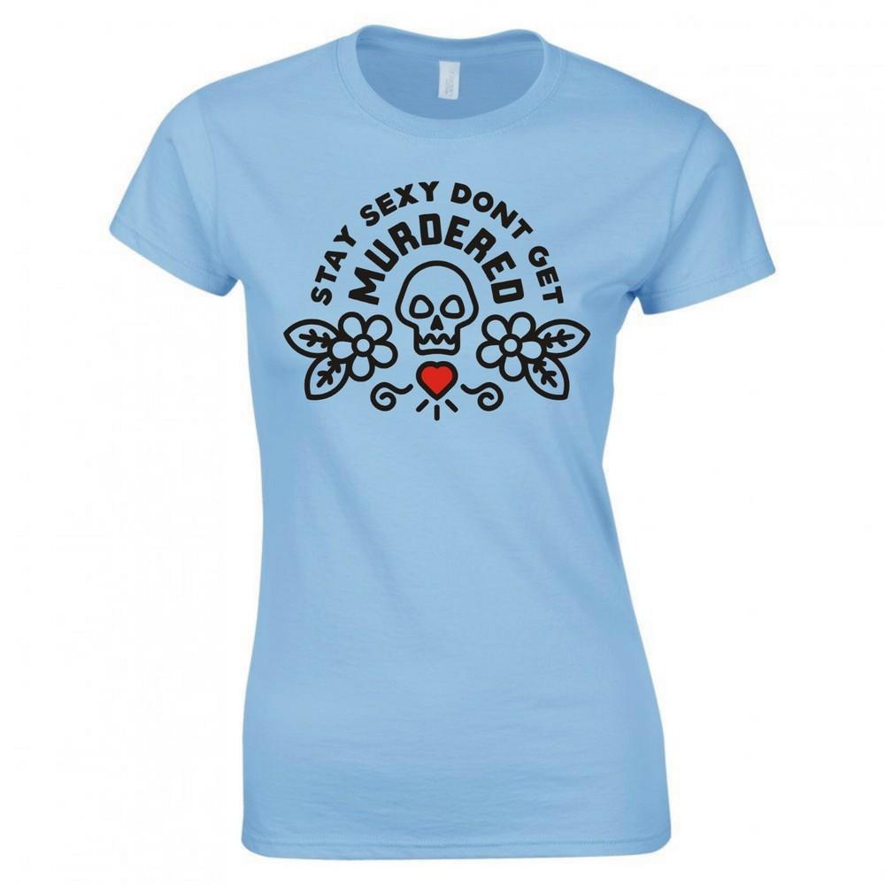My Favorite Murder Poast Murderino Skull Logo Ladies Skinny Fit TShirt S
