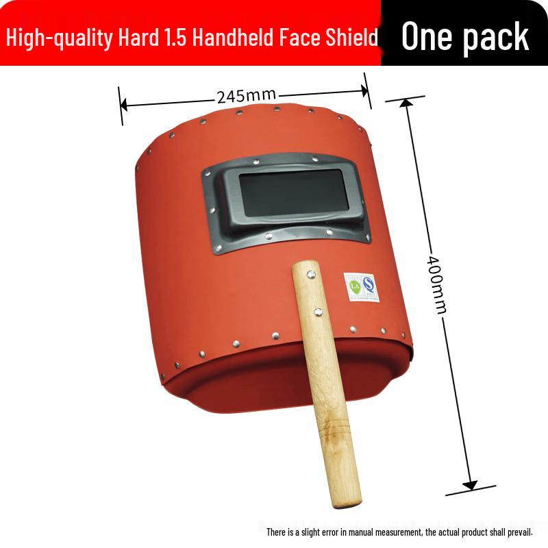 Red Steel Paper Handheld Welding Face Shield