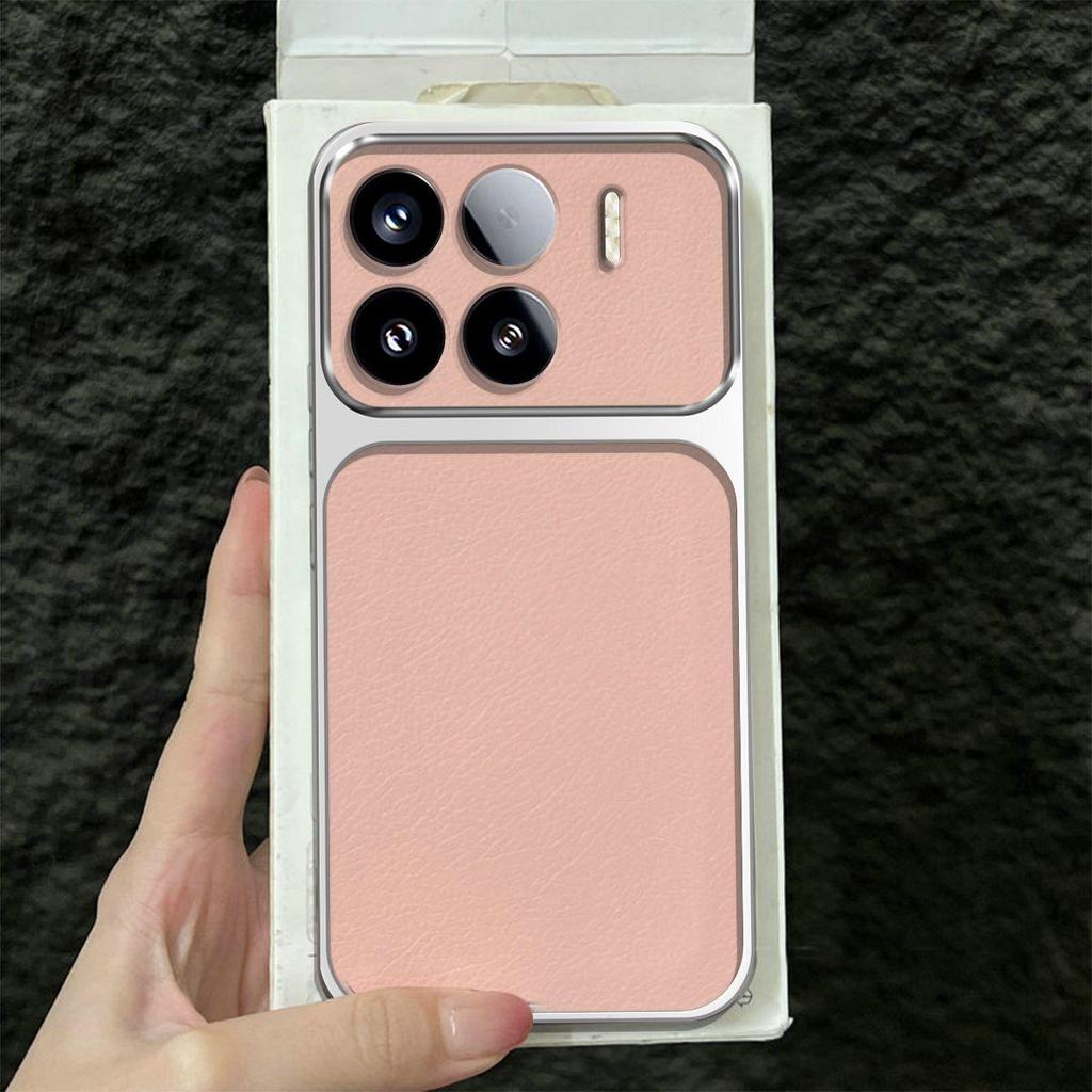Premium Executive Leather Case for Xiaomi 15T Pro 15 Large Window Lens Protector Cover