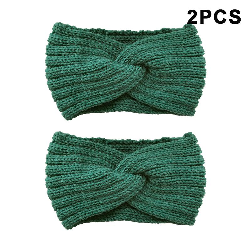 2Pcs Women'S Winter Warm Headbands - Thick Knit Ear Strap Hair Accessories Winter Headbands Cold Weather Gear Stylish Headwear