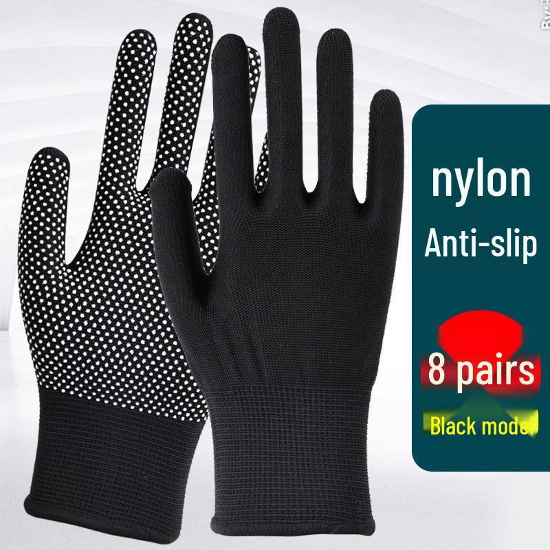 Breathable Non-Slip Nylon Summer Work Gloves - Unisex, Wear-Resistant, Sunscreen