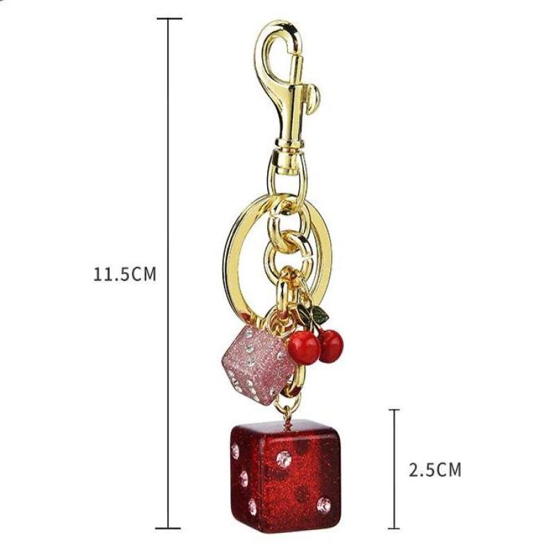 

Dice Cherry Keychain Pendant Luxury Bag Pendant Keychain Creative Versatile Backpack Decoration Accessories Gifts