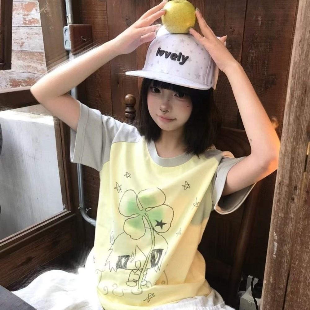 Adjustable Cat Ears Baseball Cap Kawaii Cute Peaked Cap Star Pattern Baseball Hat  Woman Girls