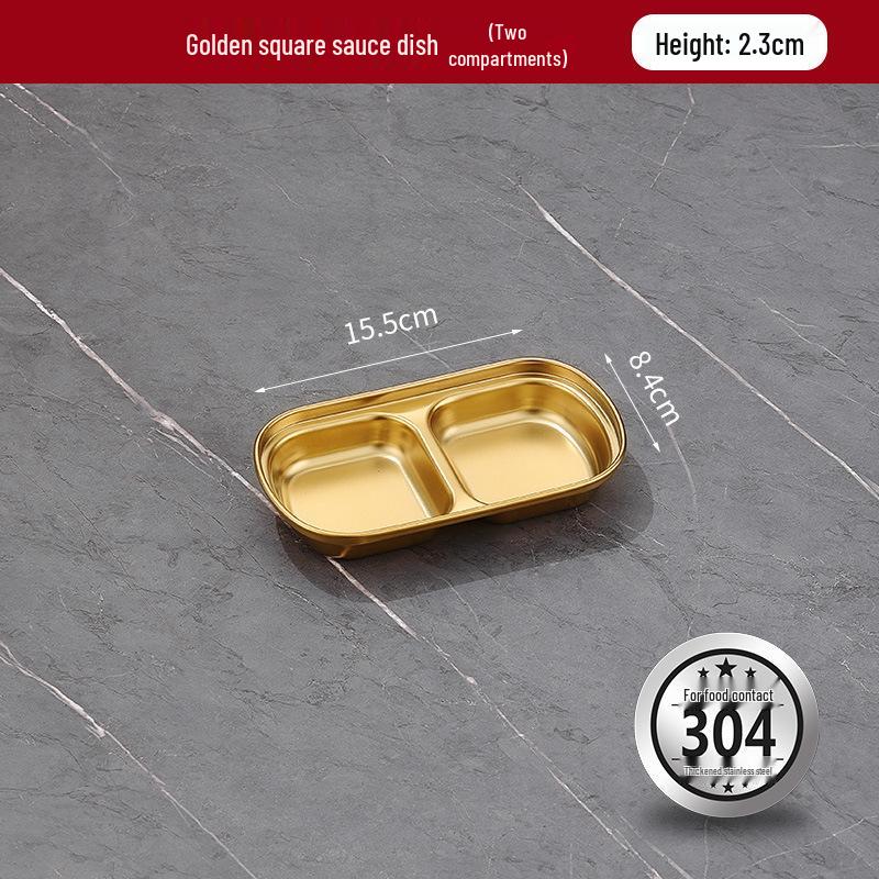 304 Stainless Steel Korean Multi-Compartment Seasoning and Dipping Sauce Dish for Restaurants and Hot Pots