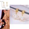 Summer Ocean Starfish Earrings With Alloy Shell Design For Women Beach Jewelry