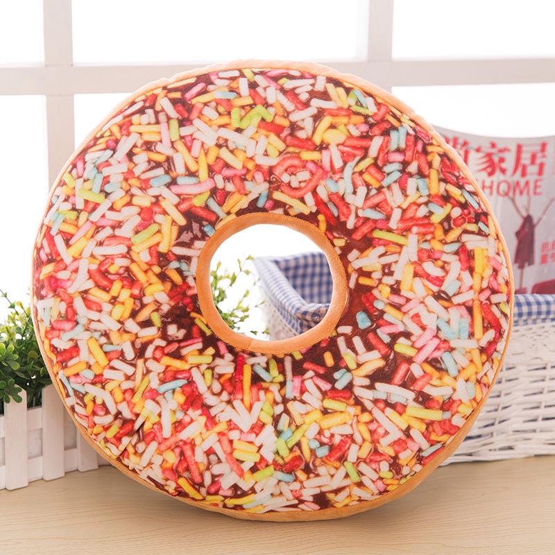 40cm Cute Donut Plush Pillow Cover Soft Cozy Cushion Case | Creative Food Shaped Throw Pillow for Home Decor Sofa Bedroom | Funny Gift for Her