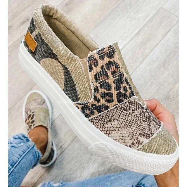 Fashion Leopard Print Women Vulcanized Shoes 2025 Trend Women Canvas Shoes Casual Walking Sneakers Designer Womens Casual Footwear Tenis