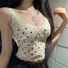 Chic Polka Dot Lace Camisole: French-Style Summer Top for Women