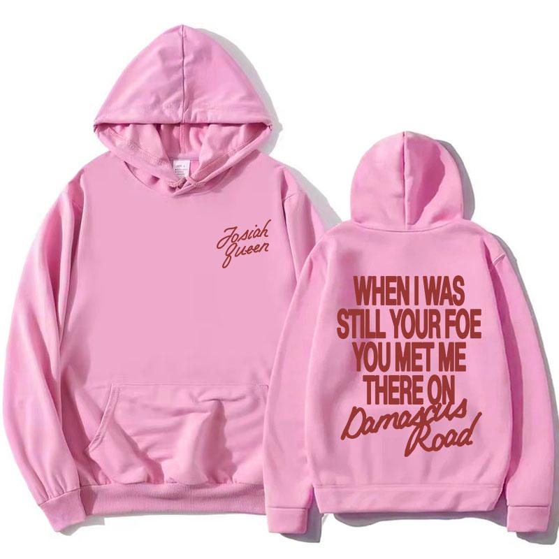 Josiah Queen Damascus Road Hoodies Long Sleeve Casual Fashion Hooded Sweatshirt Design Graphic Print Merch Women Men Pullovers