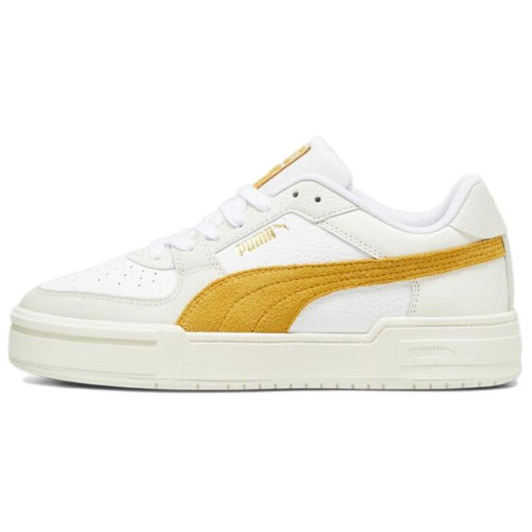 New PUMA Ca Pro Low Top Skateboard Shoes Unisex White Yellow 387327-08