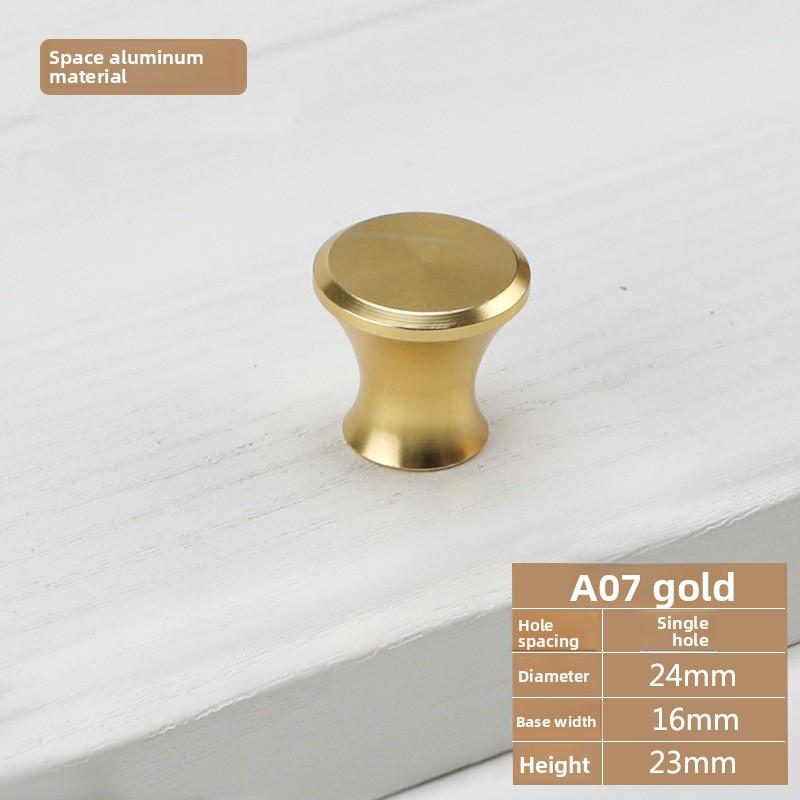 Simple Knurled Cabinet Drawer Knob Round Gold Door Handle Portable Single Hole Design Furniture Accessories for Home