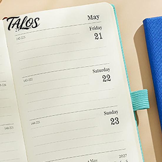 Personal Memo Organizer 2027 Daily Weekly Planner with Elastic Strap And Pen Holder, PU Academic Year Calendar Leather Cover Agenda Notebook,