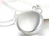 JewelryWe Pocket Watch Antique Necklace Pendant Watch Pocket Mirror Full Hunter Simple Day Gift Watch, Watch, Silver, Alloy, Valentine's