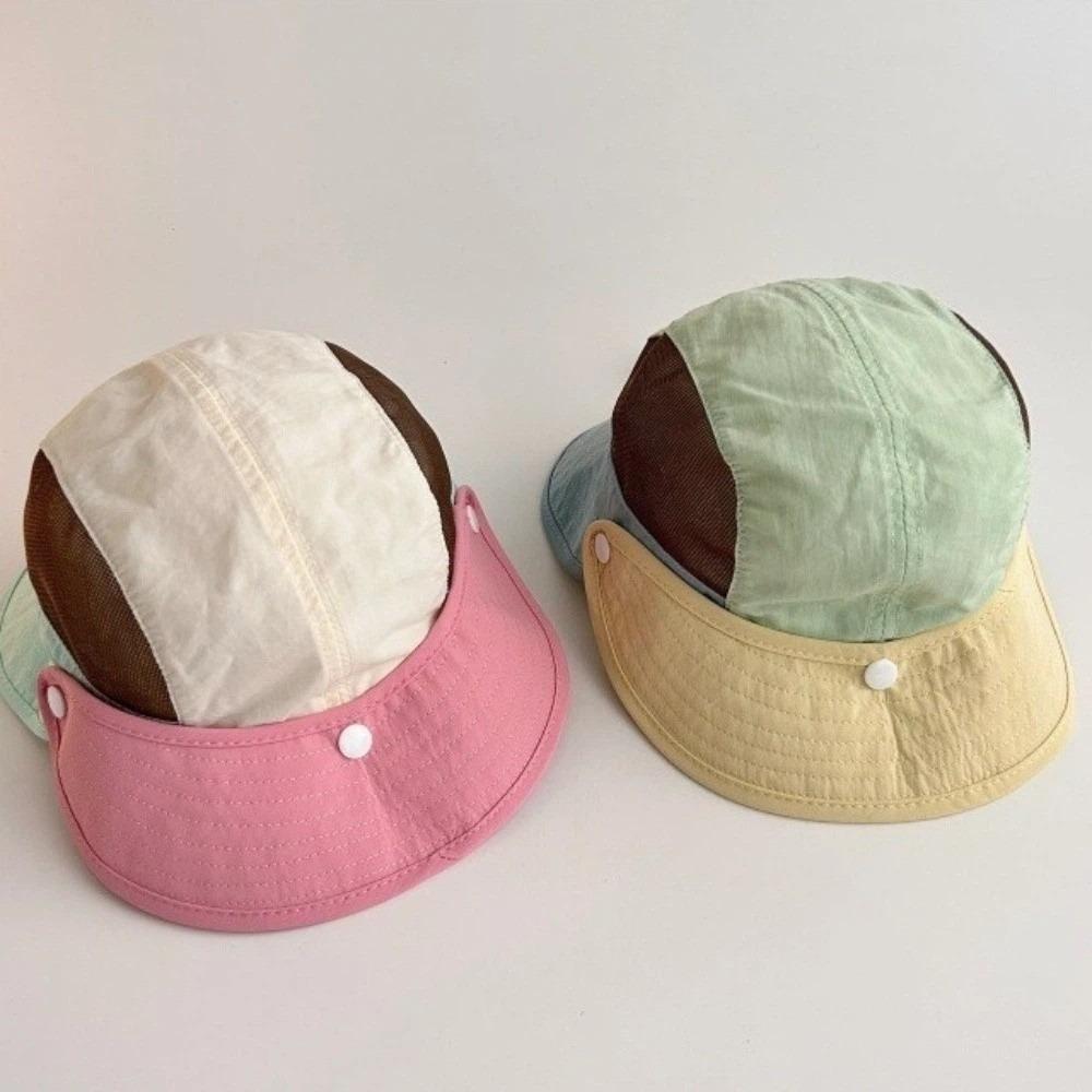 Macaron Color Children Sun Hat Breathable Detachable Cap Comfortable Quick-Dry Bucket Hat Boys