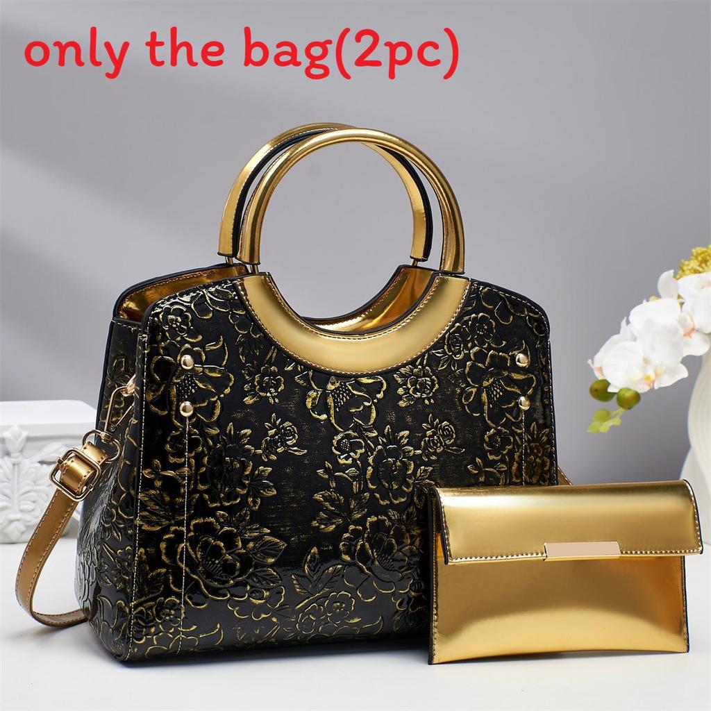 Pu Leather Vintage Motorcycle Bag With Flower Embossed Design For Daily Use