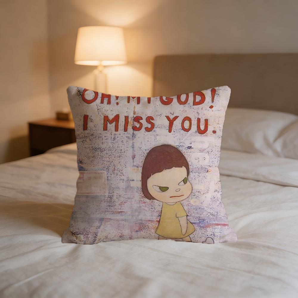 Y-Yoshitomo-O Art Cushion Cover For Pillow N-Naras-S Printing Sofa Decoration Home Car Room Coffee Shop Office Nordic Simplicity