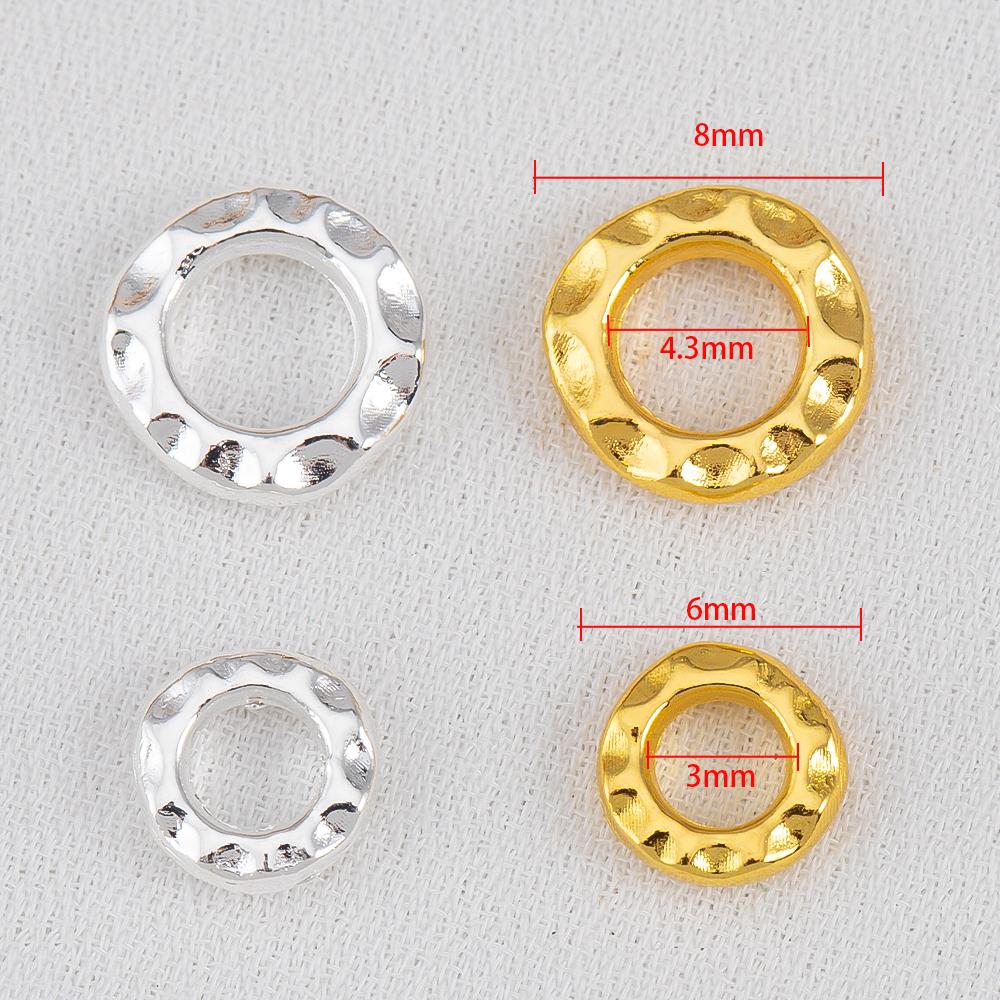 5Pcs 50Pcs 18k Gold Color Plated Big Hole Embossed Round Spacer Beads Cap for Jewelry Making Bracelet Necklace DIY Accessories