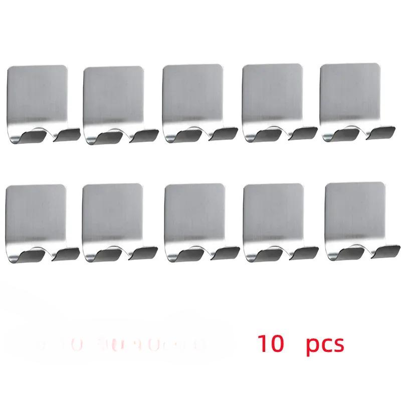 Self Adhesive Hook Stainless Steel Heavy Wall Hanger Hooks Bathroom Organizer Towel Rack Multi-purpose Kitchen Holder Shelf