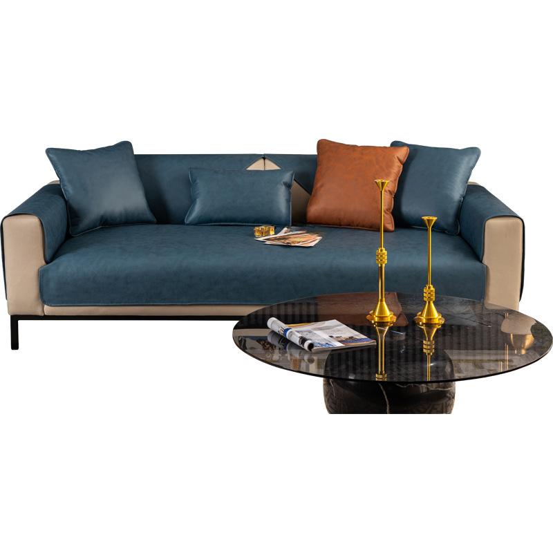 Modern Light Luxury High-End Faux Leather Sofa Cushion Waterproof Non-Slip Urine-Proof Four Seasons Universal Non-Stick Fur Saddle Cover Cover