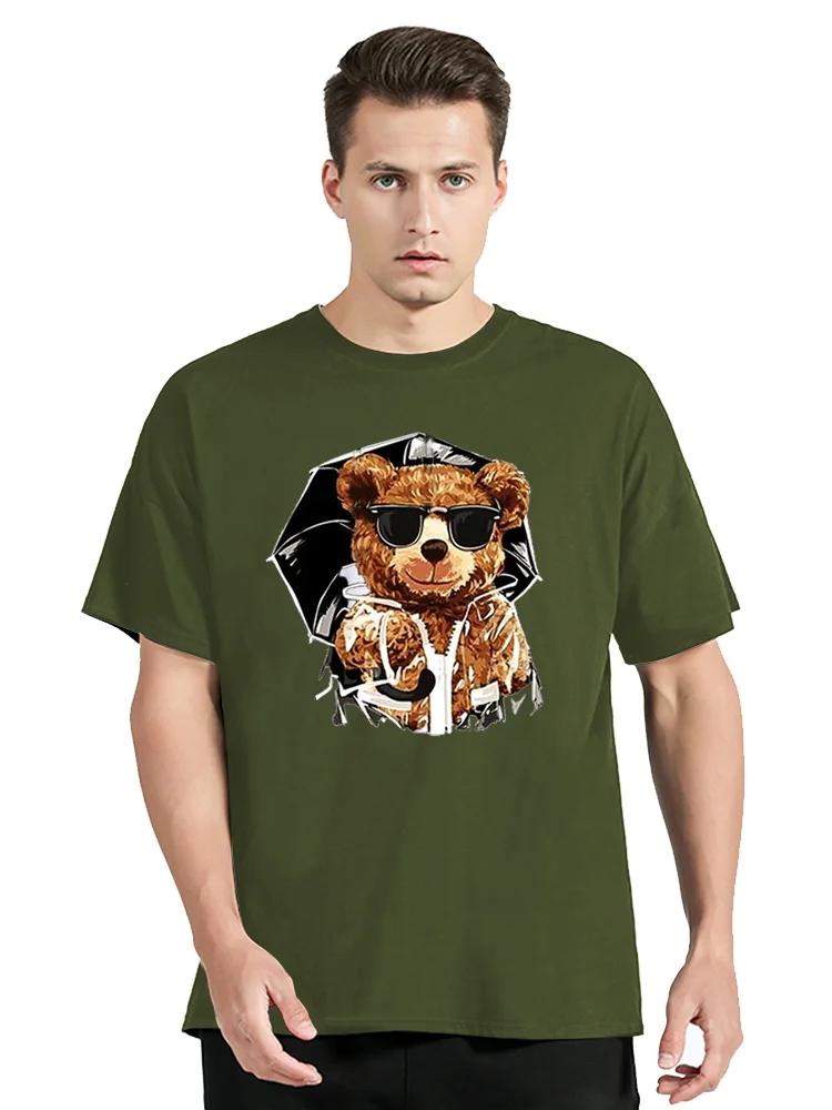 Funny Bears Print T-shirt Clothes Trendy Cozy Sweatshirt Casual Tshirt Cotton Clothing Oversized Tees Tops Unisex