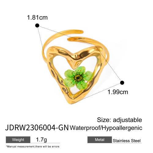 Youthway Edelstahl Blume Verstellbare Öffnungsringe Gold PVD Beschichtet Wasserdichter Fingerschmuck für Frauen Hochzeitsgeschenk