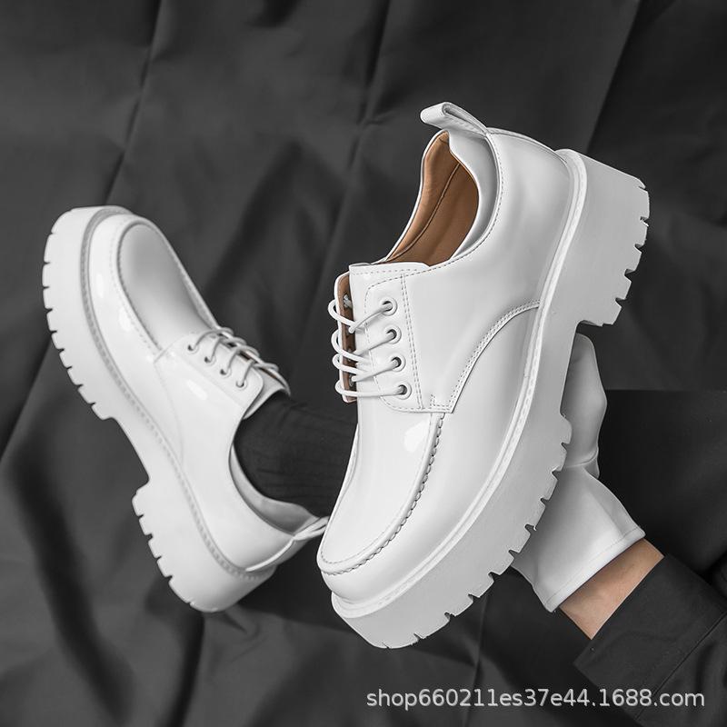 Small Leather Shoes Men's 2025 New Large Size Men's Boots 46 British Style Versatile College Retro White Single Shoes 2135-R