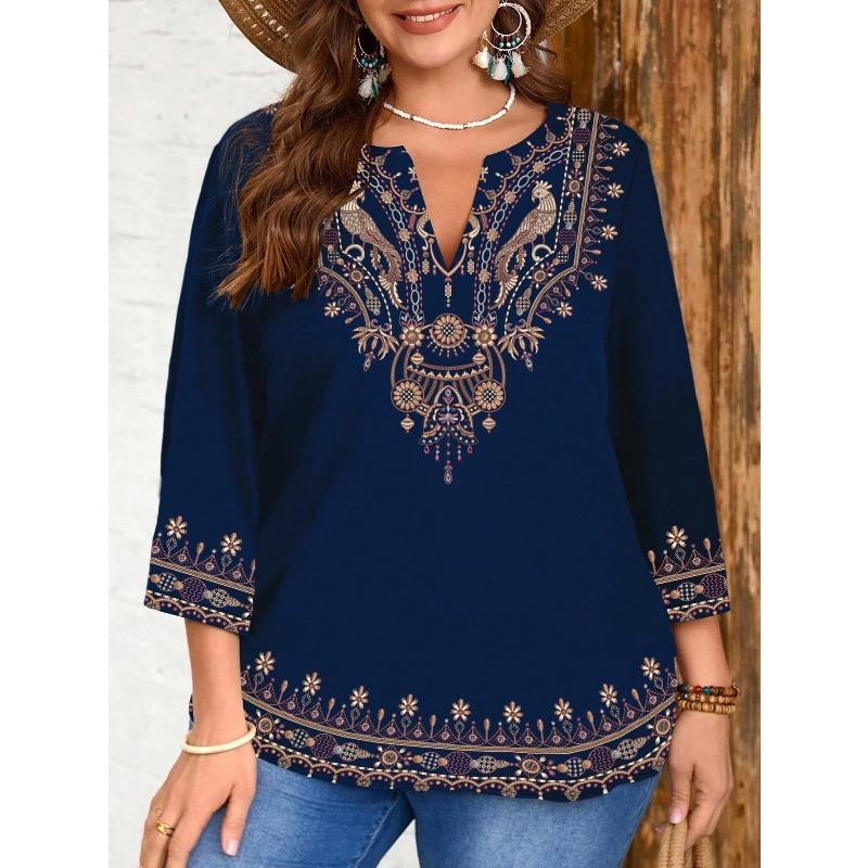 QICED Women's Fashion Casual Long Sleeve V-Neck Blouses & Shirts