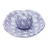 Mino Ware Incense Plum Blossom Approximately 6cm In Hemp Leaf Made In K19088 Holder, Shape, Diameter, Pattern, Purple, Japan.