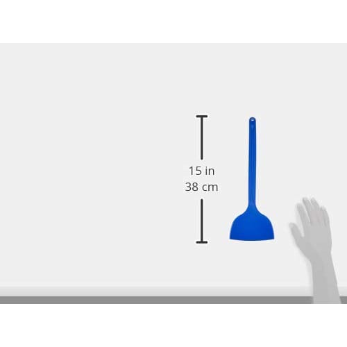 Iizuka Long Handle Silicone Clean Spatula (Large), Blue, Silicone Rubber, Made In Japan, WKL1503