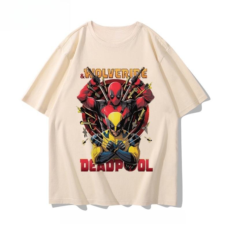 Deadpool Short-sleeved T-shirt Men's and Women's Movie Wolverine Joint Summer Loose Half-sleeved Trend Sports Leisure Popular