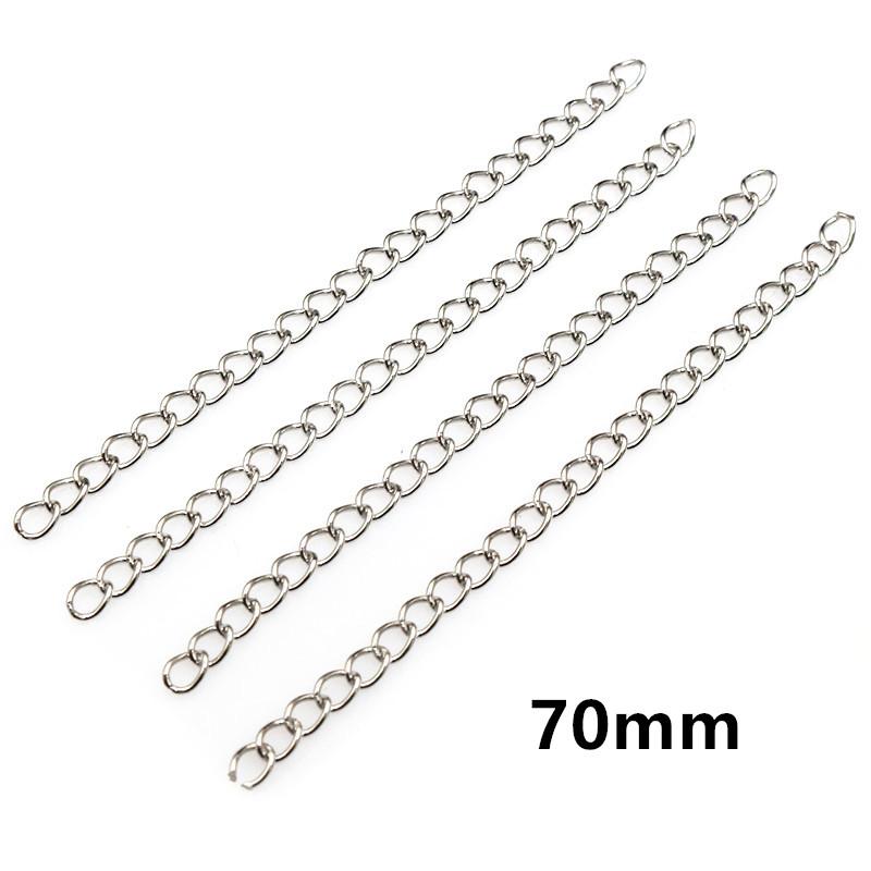 50pcs 4x3mm 5/7cm Stainless steel Gold Bulk Necklace Extension Chain Tail Extender Bracelet Chains For Jewelry Making Findings
