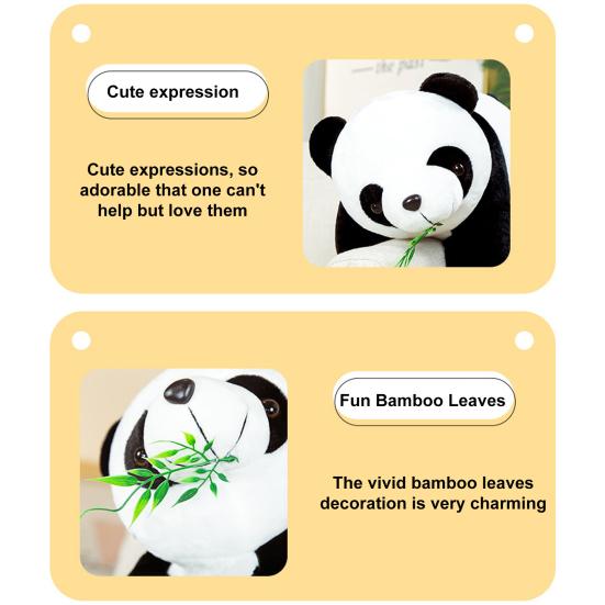 Realistic Panda Baby Doll Huggable Lifelike Plush Toy Stress Relief Security-enhancing Calming Effect Panda Toy
