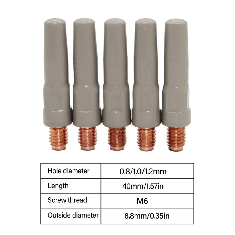5pcs 40mm Conductive Nozzles With Special Coating For Improved Wear Resistance In Safe Welding Better Heat Dissipation