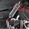 12-Way 12V Fuse Box Blade, 12-Volt Fuseholder, No LED Indicator, Moisture Resistant Cover - With Ground Bus 12-Way Independent Positive Fuseholder