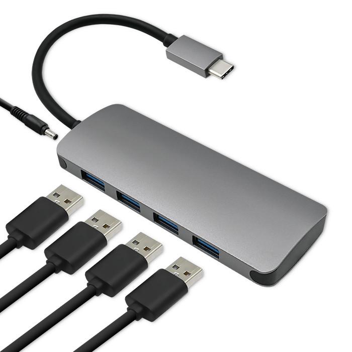 Adattatore Hub Qoltec USB-C 3.1 5 in 1 | 4x USB 3.0 | DC