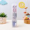 Cute Labubu Stainless Steel Tableware Two-Piece Set Children'S Pp Handle Tableware Portable Fork Spoon Children'S Products