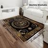 Black And Gold Floral Pattern  Living Room And Bedroom Rug  Indoor Doormat  Machine Washable  Home Decoration