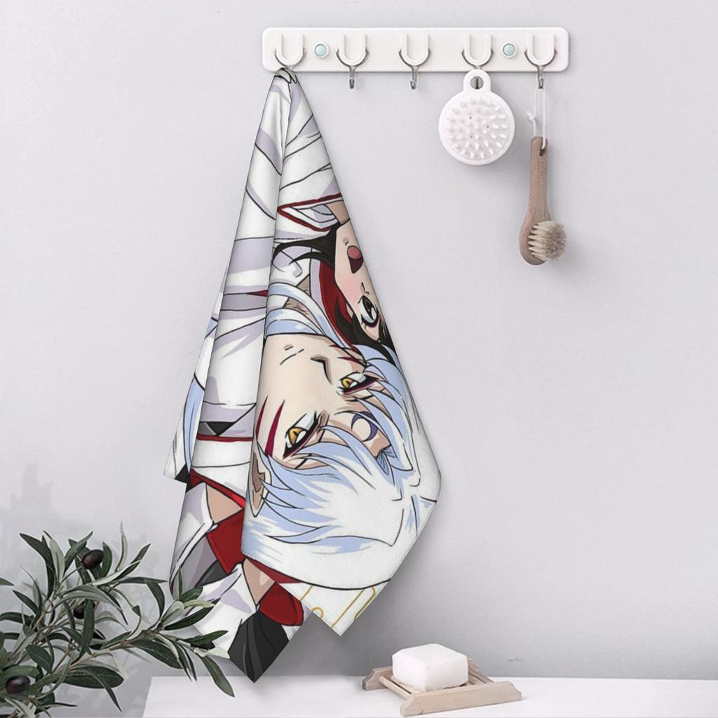 Manga Kimono Inuyasha Sesshomaru Soft Face Towel Quick Dry Pool Bath Cotton Towels Absorbent