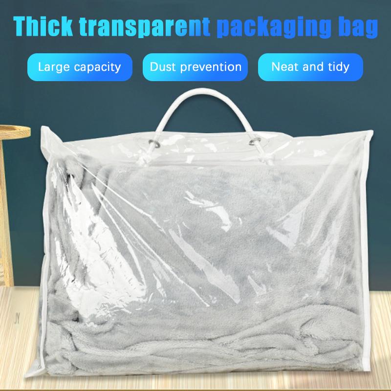 Transparent PVC packaging bags portable bedding blanket packaging pillowcase storage bag