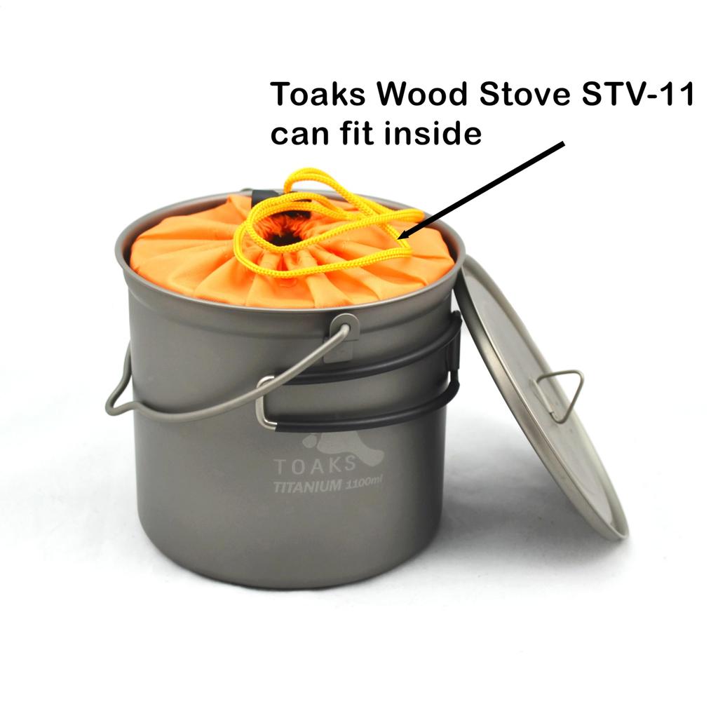 TOAKS Titanium Pot 1100ml with Bail Handle and Storage Bag POT-1100-BH [Genuine Japanese Product]
