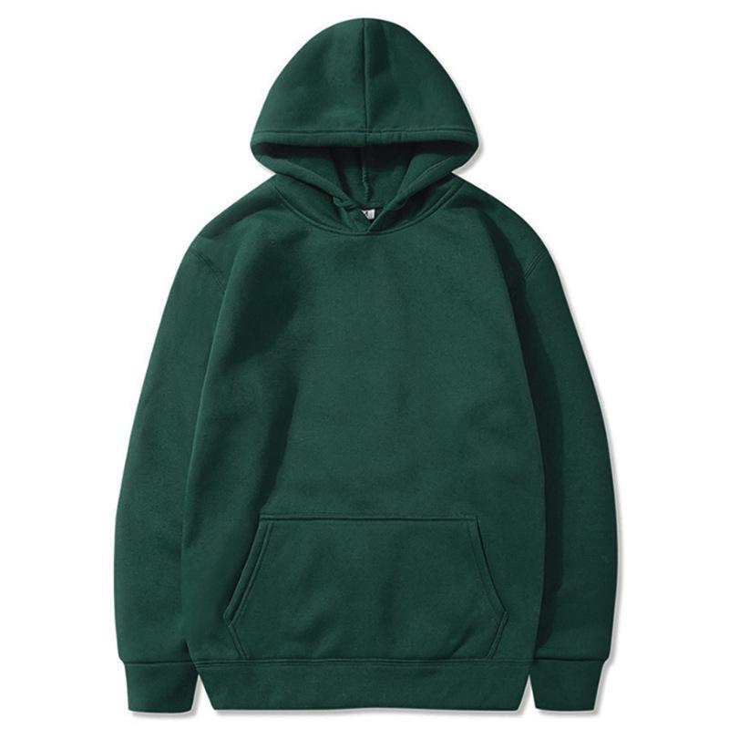 Men's and Women's Plus Size Autumn/Winter Solid Color Casual Hoodie Set