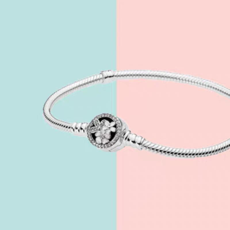2026 New Style 925 Silver Crown Heart Snake Bone Chain, High-Quality Basic Beaded Bracelet for Women DIY Jewelry Making