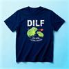 DILF Damn I Love Frogs Cute Green Frog Heart SummerunisexCotton T-Shirt Vintage Washed Animal Meme Casual Short Sleeve Blouse