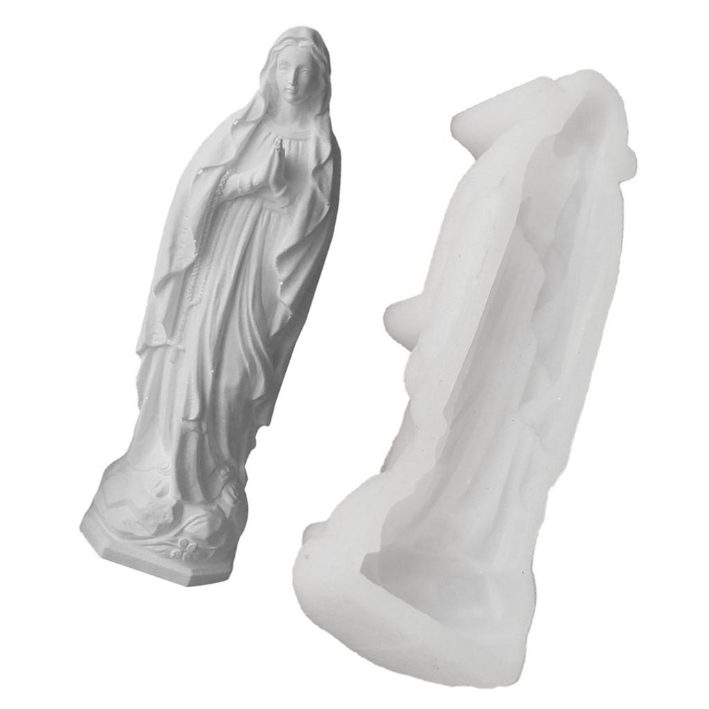 3D Virgin Mary Figurine Silicone Candle Molds for Epoxy Resin Candle Soap Making Home Decoration Temperature Resistant