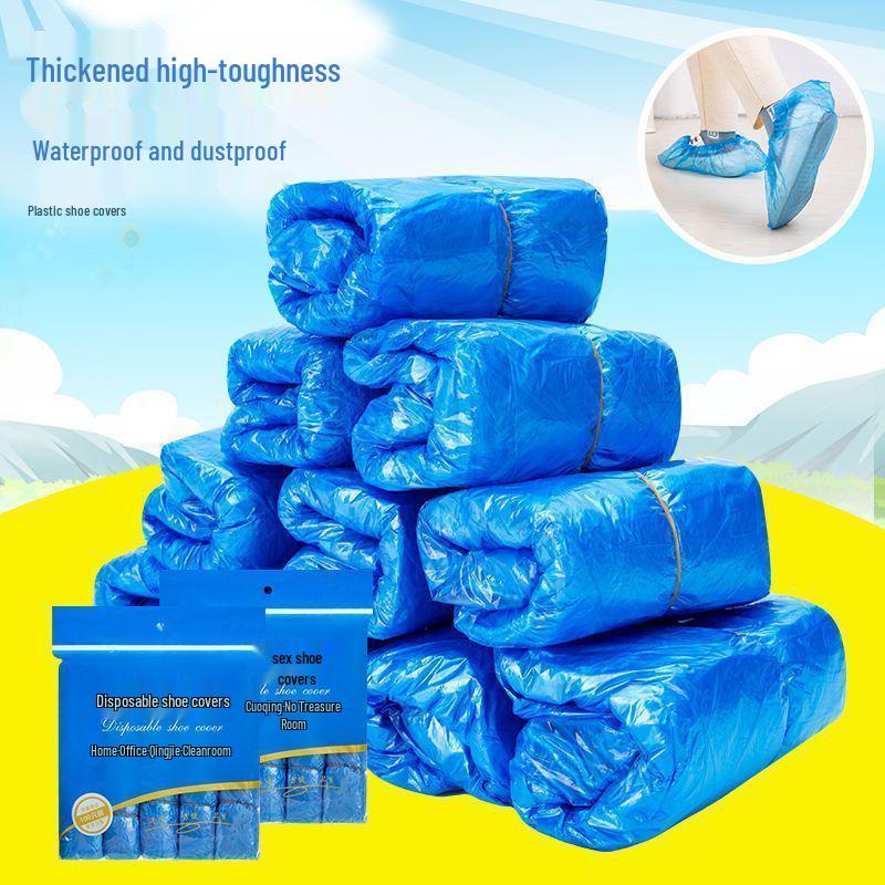 Thickened Waterproof Disposable Shoe Covers: Anti-Slip, Wear-Resistant, Indoor Use for Adults, Students, and Guests.