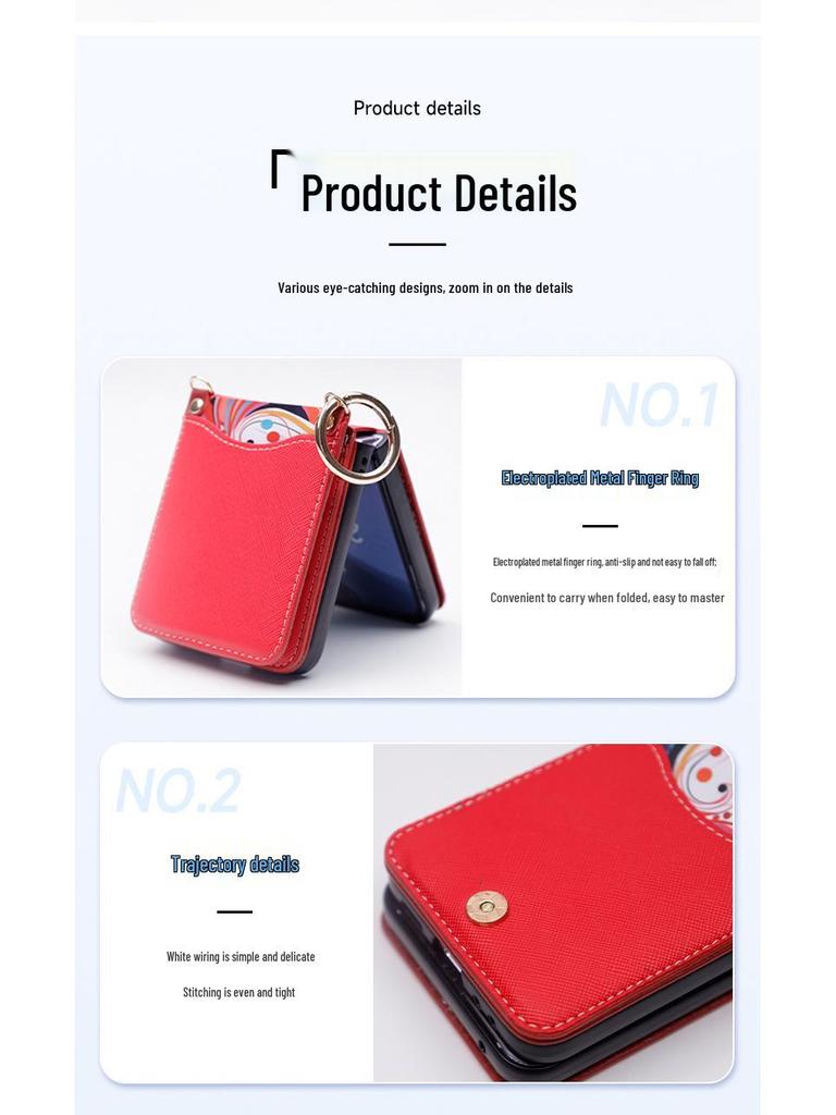 Samsung Z Flip 5 & Huawei Pocket 2 Multi-Functional Crossbody Phone Case with Card Slot