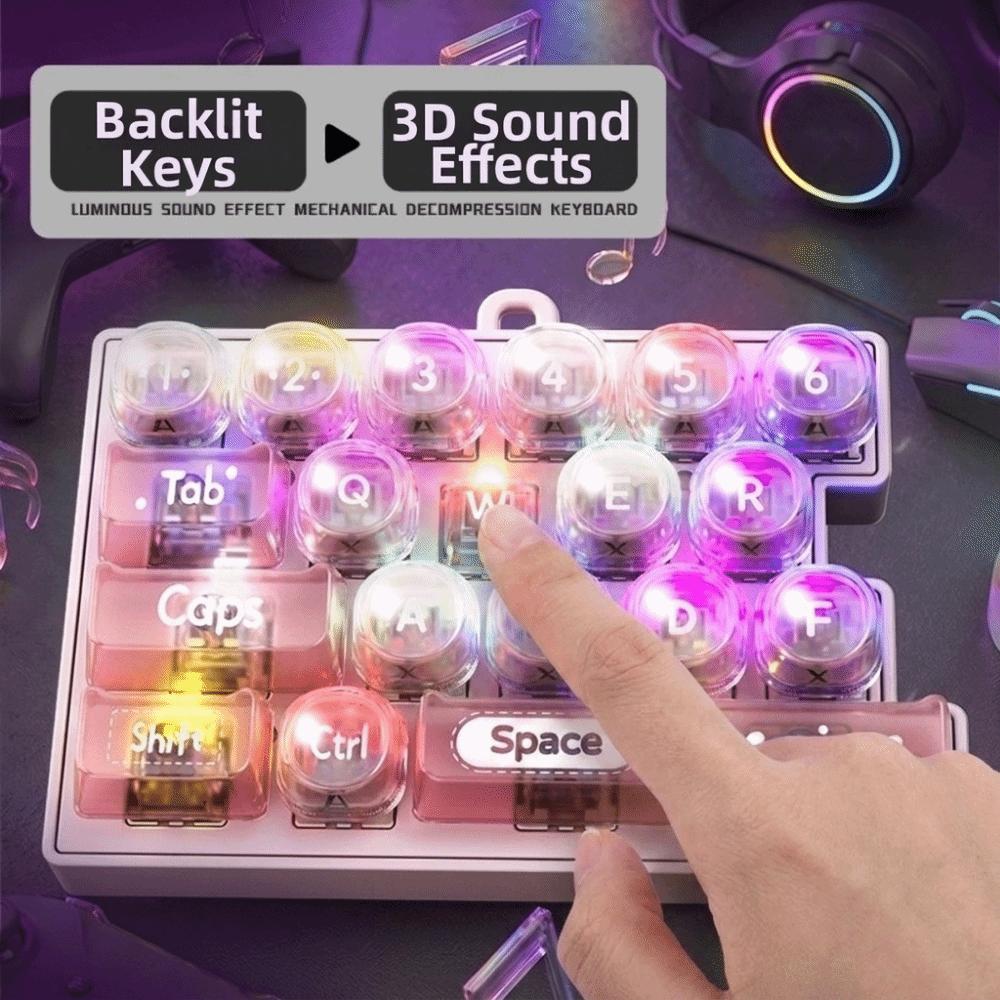 with LED Lights Glowing 19 Keyboard Keychain Portable Keyboard Pendant Bag Accessory