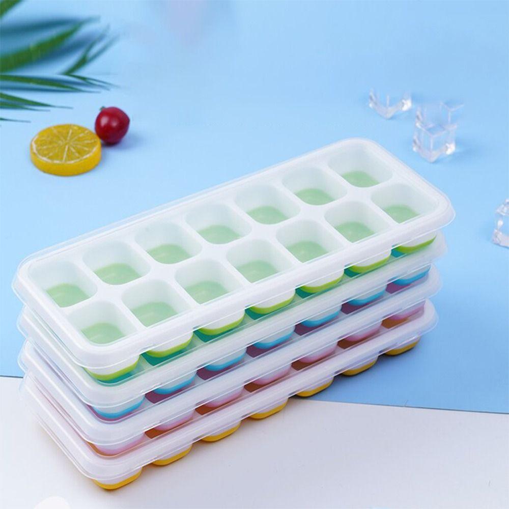 Silicone Ice Cube Tray Stackable Ice Blocks Maker Durable Square Ice Cube Tray  DIY Cocktail