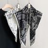 Penny Grade Black and White Cashews! Commuter Style Silk Imitation Twill Silk Irregular Rhombus Scarf for Clothing Products Small Silk Scarf